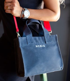 Mumlu Kanvas Çanta Navy Blue Mini